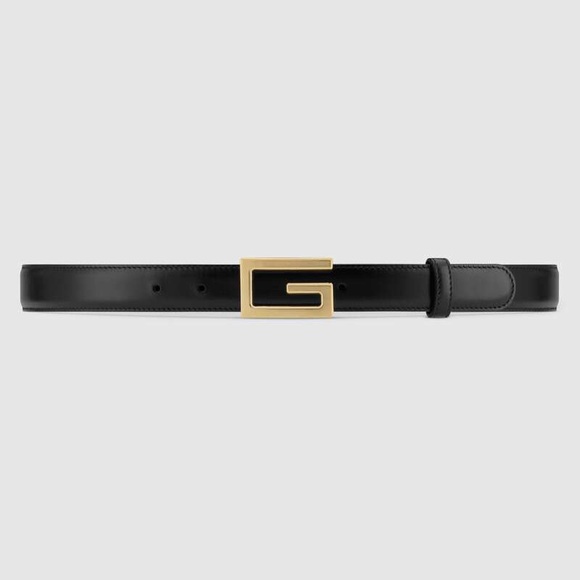 Gucci Unisex Leather Belt with G Buckle Black Leather - Picture 2 of 15
